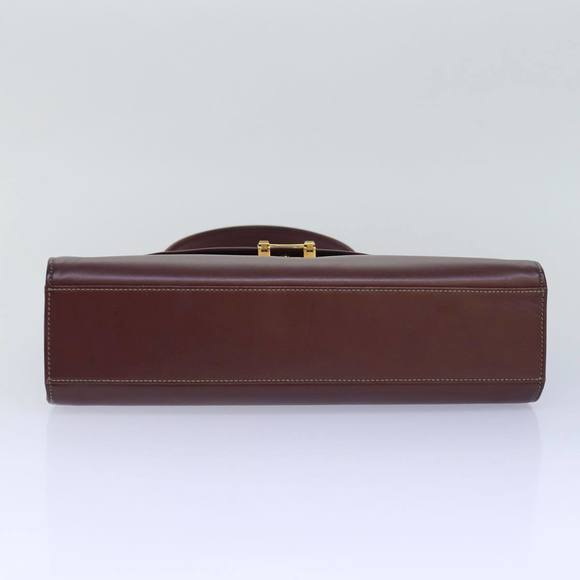 CARTIER Hand Bag Leather Wine Red Auth 81148 - Picture 9 of 16